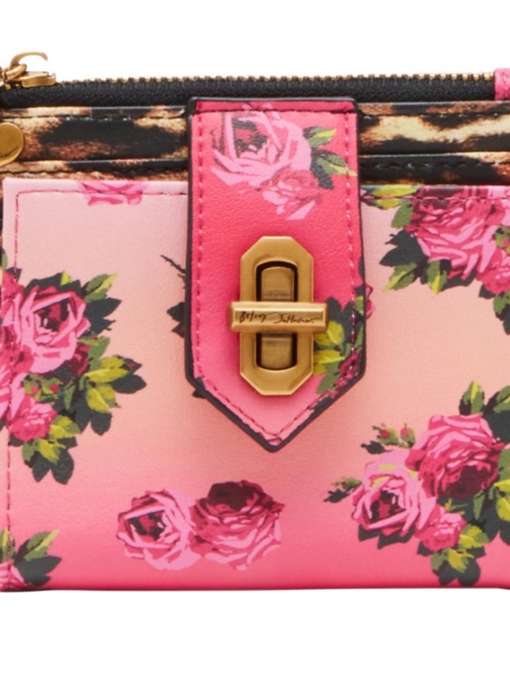 Betsey Johnson leopard floral bifold wallet - Picture 2 of 13